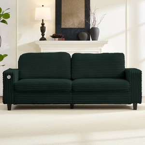 84" Oversized Loveseat Sofa Couch with USB&Type-C Charging Port, Compact 2-Seater Couch with Side Pocket,Ergonomic Design Soft Sofa - 1 of 4
