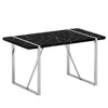 CAVINAS Dining Table Set for 4 Rustic Industrial Rectangular Dining Table with MDF Tabletop with 4 PU Chairs for Kitchen - 2 of 4