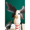 Recycled Iron Moose with Red & White Painted Wood Bases – Set of 2 – 26" Tall by Kalalou - 3 of 3