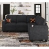 Belffin L-Shaped Fabric Sectional Couch - Modular Design with Hidden Storage & Removable Cup Holder - 3 of 4
