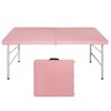 4ft Pink Portable Folding Table Indoor&Outdoor Maximum Weight 135KG Foldable Table for Camping - 2 of 4
