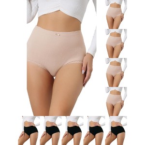 INSPIRE CHIC Women's Breathable Soft High Waist Stretch Comfortable Tummy Control Briefs 10 Packs - 1 of 4