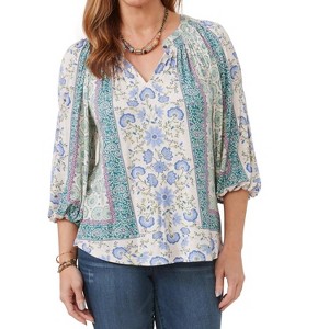 Women's Split Neck Top - Democracy - 1 of 4