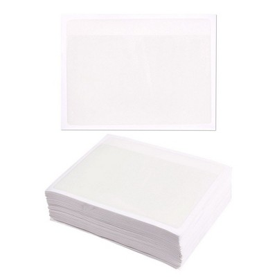 Juvale 100-Pack Self-Adhesive Index Card Pockets for Attaching Notebook Journal Folder, Clear, 4.6" x 6"