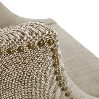 Grey Multi Tweed Swivel Counter Stool with Walnut Wood Legs