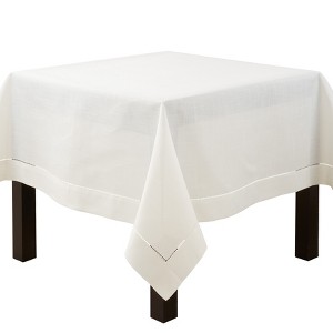 Saro Lifestyle Classic Hemstitch Border Tablecloth - 1 of 4