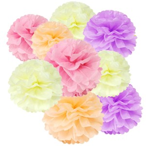Wrapables Set of 12 Tissue Pom Pom Party Decorations - 1 of 4