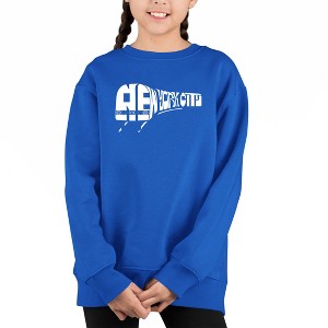 LA Pop Art Ny Subway - Girl's Word Art Crewneck Sweatshirt - 1 of 3