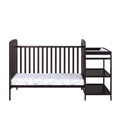 VYNXARIA 3-in-1 Convertible Crib and Changer Combo Espresso