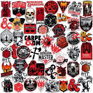 Dungeons & Dragons Limited Color 50ct Vinyl Large Deluxe Stickers Variety Pack - 1 of 4