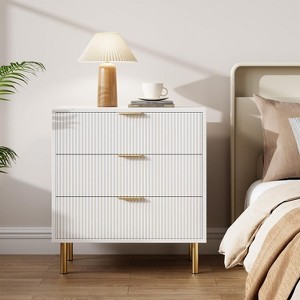 Zstar 3 Drawer Dresser for Bedroom, with Metal Handles - 1 of 4
