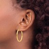 Black Bow Jewelry 2mm, 14k Yellow Gold, Polished Square Tube Hoops, 30mm (1 1/8 Inch) - 3 of 4