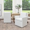 KINWELL 25" Performance Fabric Upholstered Rolling Dining Armchair, Set of 2 - 4 of 4