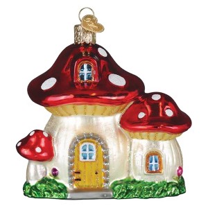 Old World Christmas Blown Glass Ornament for Christmas Tree, Mushroom House - 1 of 4