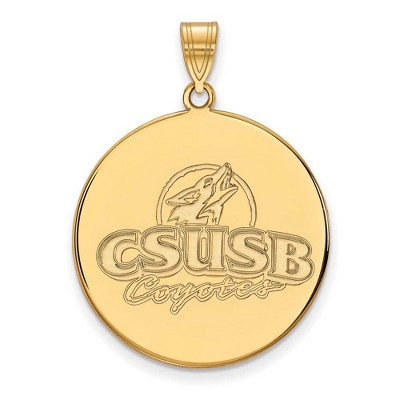 Black Bow Jewelry 14k Yellow Gold California State San Bernardino Coyotes NCAA Extra Large Pendant