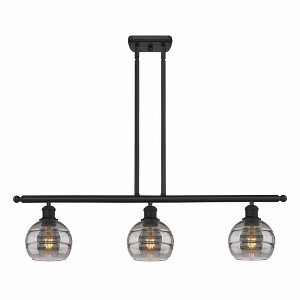 Rochester - 3 Light Stem Hung Island In Industrial Style-8.38 Inches Tall and 36 Inches Wide - 1 of 1