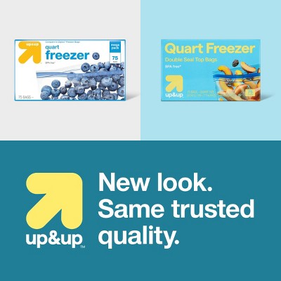 Quart Freezer Storage Bags - 75ct - up&up™: BPA-Free, Double Seal Lock