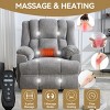 Chenille Power Lift Recliners Chair,Dual Motor Heat Massage Electric Recliners with Power-Remote,High Back Arm Recliner Chair-Coolbibila - 3 of 4