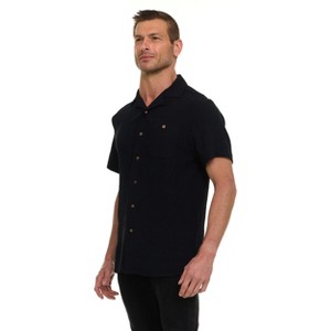 Canada Weather Gear Men’s AIRFLOW Active Stretch Camp Collar Shirt – Short Sleeve, Lightweight, Breathable Button-Down Top - 1 of 4