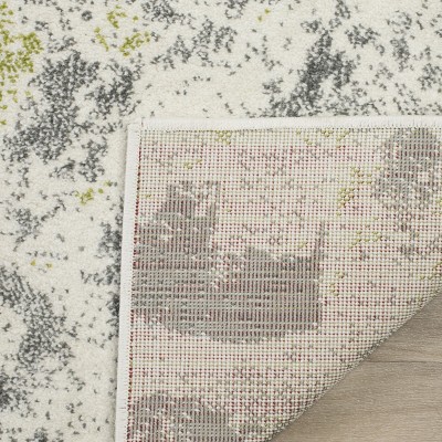 Ivory and Grey Watercolor Power Loomed Area Rug 5'3"x7'6"