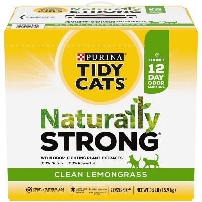 Tidy Cats Naturally Strong Cat Litter Lemongrass Scent - 35lb