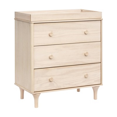 Lolly Minimalist Light Wood 3-Drawer Chest Dresser with Tapered Legs