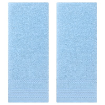 Unique Bargains Striped Pattern Comfort Quick-Drying Hand Towels for Bathroom Camp 2 Packs