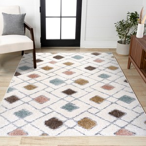 Astrid Retro Trellis High-Low Area Rug - JONATHAN Y - 1 of 4