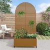 PexFix 72 in. H x 35 in. W Brown Metal Arch Wall Planter Box with Trellis for Climbing Plants - 2 of 4