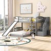 NicBex Twin over Twin Bunk Bed Pine Bed Frame with Convertible Storage Stairs and Slide, Full Length Guardrail, No Box Spring Required - 2 of 4