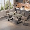 GustoWave 70.8" Farmhouse Dining Table for 4-6 People - Kitchen Table with Heavy Duty Metal Legs for Living Room, Dining Room - 2 of 4