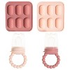 Silicone Baby Fruit Feeders with Freezer Tray for Batch Prep, Set of 2 – Safe & Convenient, Includes Extra Pouches & Travel Lids, Dishwasher Safe - 4 of 4