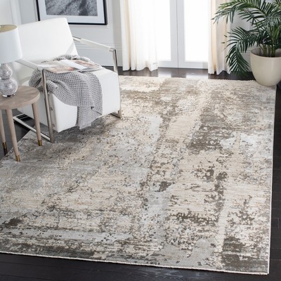 Gray Hand-Knotted Synthetic 4' x 6' Area Rug