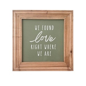VIP Wood 15.75 in. Green Found Love Where We Are Wall Sign - 1 of 2