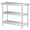 Stainless Steel Work Table, 3-Shelf Commercial Food Prep Table 14x24x34 Inch, Rust-Resistant Metal Utility Table - 2 of 4