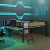 KTMBDW Low Loft Bed Twin/Full Size with Desk Gaming, Metal Loft Bed with LED and Storage Space, Safety Guard and Ladder, No Box Spring Needed - 2 of 4