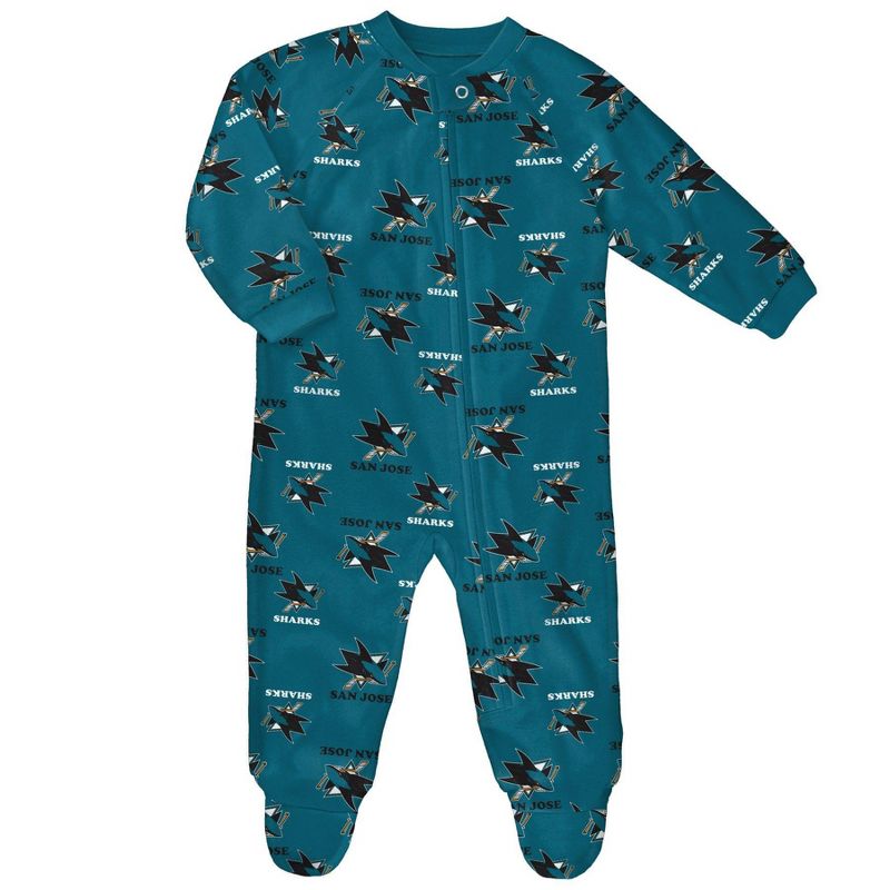 NHL San Jose Sharks Infant All Over Print Sleeper Bodysuit, 1 of 2