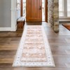 Washable Vintage Floral Print Chenille Living Room Rugs, Distressed Print Non Slip Bedroom Carpet, Retro Accent Floor Cover - 4 of 4