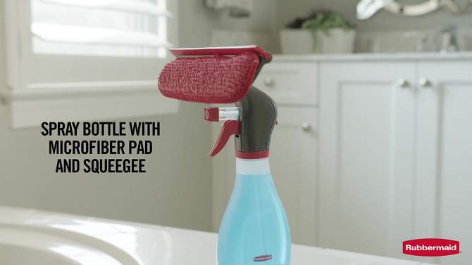 Rubbermaid Spray Bottle with Microfiber Pad and Squeegee, 2 of 6, play video