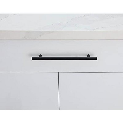 Matte Black Nickel Modern Bar Pull Set with Mounting Hardware