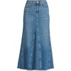 Lands' End Women's Soft Denim Godet Midi Skirt - 3 of 4