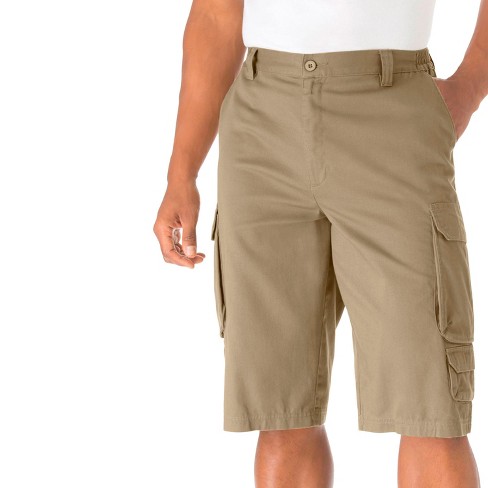 Kingsize Men s Big Tall 14 Side Elastic Cargo Shorts 50 Khaki Target