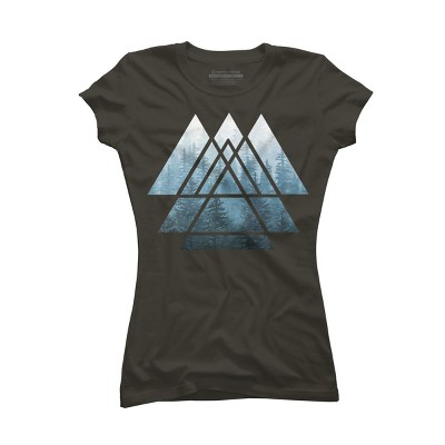 Junior's Design By Humans Misty Forest Sacred Geometry By Maryedenoa T-Shirt