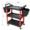 BABYYER Utility Cart on Wheels, 3 Tier Rolling Storage Cart, Plastic Service Cart with Bucket, Panel and Hook for Workshop, Repair Shop - 4 of 4