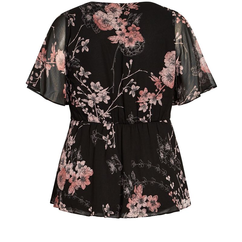 Women's Plus Size Blossom Love Top - black | CITY CHIC, 5 of 6