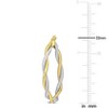 EVERLY JEWELRY | 10k 2-Tone Gold Twisted Textured Hoop Earrings - 3 of 4