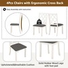 Mid-Century 5-Piece Solid Wood Round Dining Table Set with 4 Upholstered Chairs for Small Spaces, Kitchen or Dining Room - 4 of 4