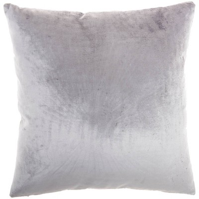 20"x20" Gray Velvet Throw Pillow with Gold Foil Birds