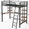 CSBDHome Twin Size Metal Loft Bed With Charging Station - 2 of 4