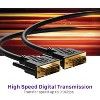 Fosmon DVI Cable 15FT, DVI to DVI (24+1 Pin) DVI-D Dual Link Male to Male Cord, Gold Plated High Resolution Digital Video Monitor Cable - Black - 3 of 4